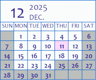 会館カレンダー（来月）