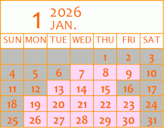 会館カレンダー（来月）