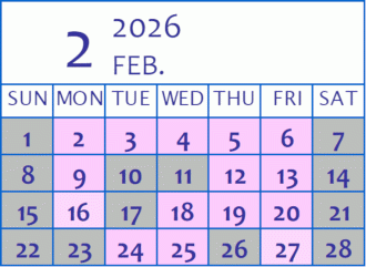 会館カレンダー（来月）